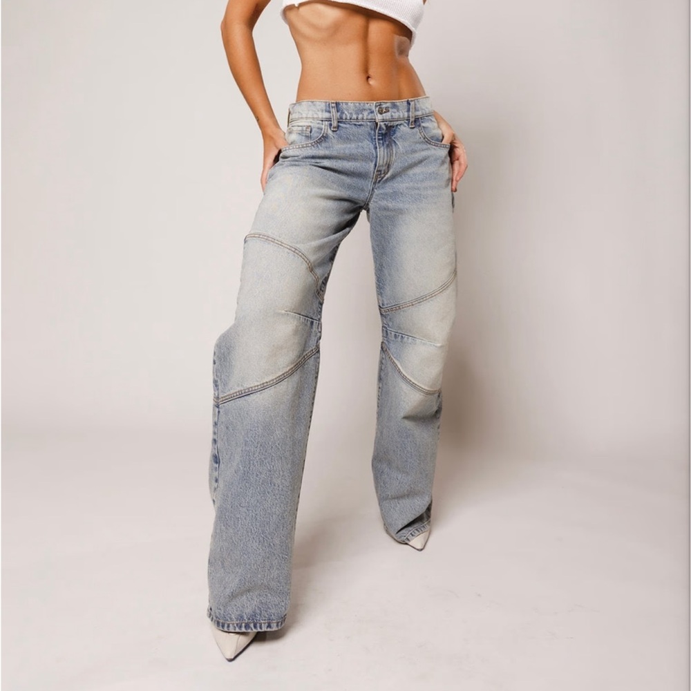 REVICE Light Wash Wide Leg Flare Jeans NWT
